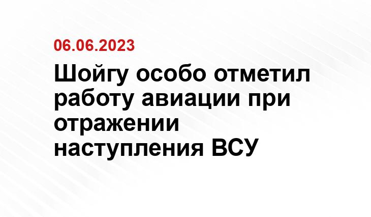 Шойгу особо отметил работу авиации при отражении наступления ВСУ